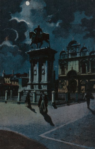 Monumento Colleoni, Venecia (litografía en color) de Italian School