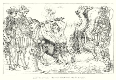 Combate de los Centauros, Facsímil de un grabado de Antonio Pollaiuolo de Italian School