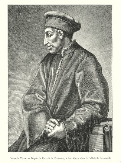 Cosme el Viejo, según el retrato de Pontormo, en San Marco, en la celda de Savonarola de Italian School