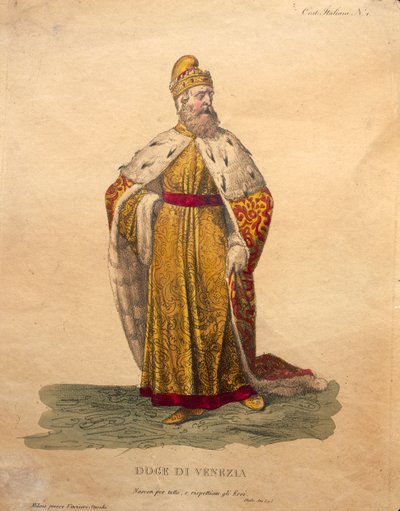 Diseño de vestuario para el Dogo de Venecia, de 