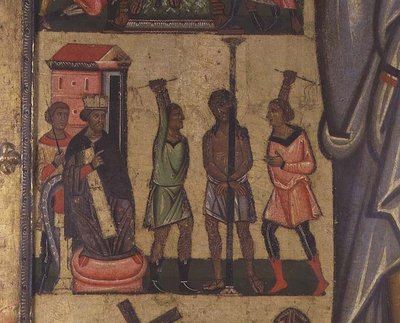 Crucifixión con historias de la Pasión: (detalle) de Italian School