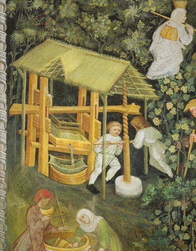 Trituración de la uva. El lagar (fresco) de Italian School