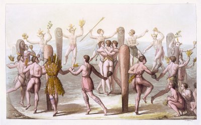 Bailes de los Habitantes Nativos de Virginia, c.1820 de Italian School