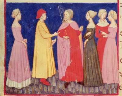 Dante y Beatriz en el paraíso, de La Divina Comedia de Dante Alighieri (1265-1321) de Italian School