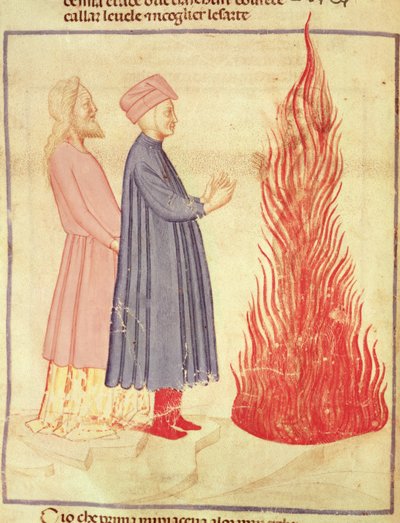 Dante y Virgilio (70-19 a.C.) reconocen a Ulises, de La Divina Comedia de Dante Alighieri (1265-1321) de Italian School