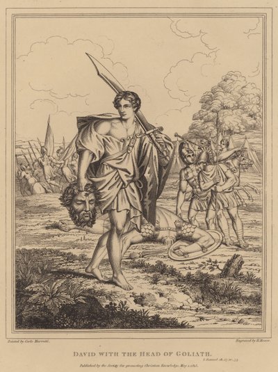 David con la Cabeza de Goliat de Italian School