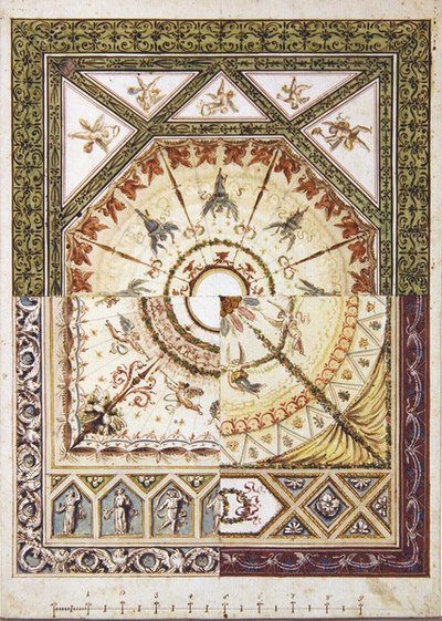 Diseño para un techo neoclásico alternativo, c.1790 de Italian School
