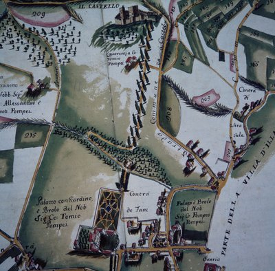 Detalle del mapa de la ciudad de Verona y sus suburbios, Italia de Italian School