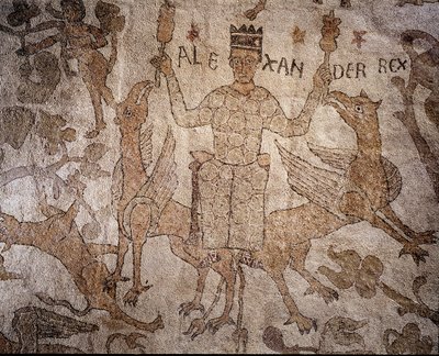 Detalle de Alejandro Magno con animales indios por Pantaleone, de la nave central de Italian School