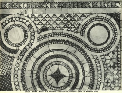 (detalle) del suelo cosmatesco de la Basílica de San Giovanni en Laterano, Roma (mosaico) de Italian School