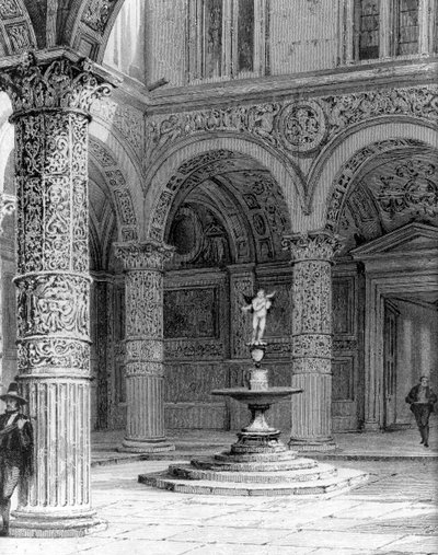 Detalle del patio del Palazzo Vecchio de Italian School