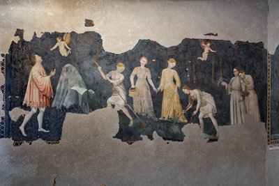 Detalle de los frescos de la Cámara Pinta de Italian School