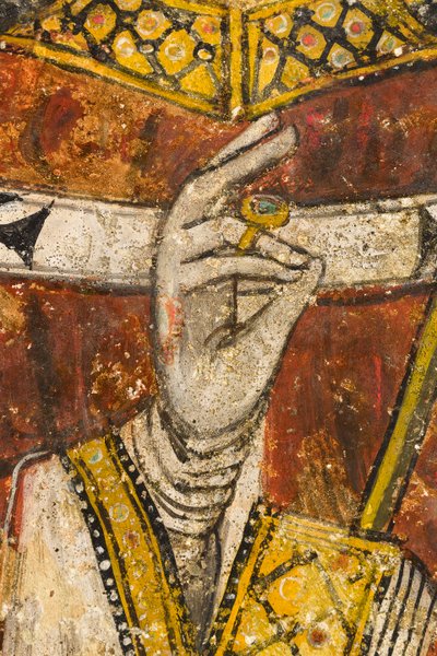 Detalle del tríptico que representa a San Cataldo, Cripta de la Catedral de Italian School