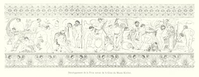Desarrollo del friso alrededor de la cista del Museo Kircher de Italian School