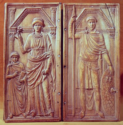 Díptico que representa a Stilicho (c.365-408), Serena y Eucharius de Italian School