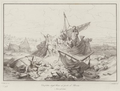 Derrota de los Hunos en el puerto de Albiola, 903 de Italian School