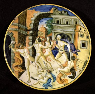 Plato que representa a Sansón y los filisteos, Taller de Pesaro de Italian School