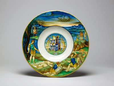 Plato del Servicio de Isabel de Este, c.1524-25 (loza vidriada) de Italian School