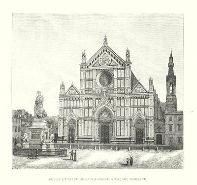 Iglesia y Plaza de Santa-Croce, Fachada Moderna (grabado) de Italian School