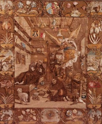 Imagen bordada de San Francisco en éxtasis, después de una pintura de Paolo Piazza, 1599-1622 de Italian School