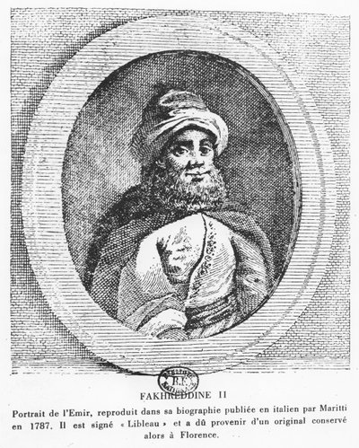Emir Fakhr-al-Din II (grabado) de Italian School