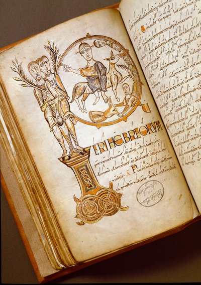 Entrada en Jerusalén. Manuscrito de la escuela de Bolonia. (MS.123-Folio 54 v) Siglo XI. Roma, Biblioteca Angelica de Italian School