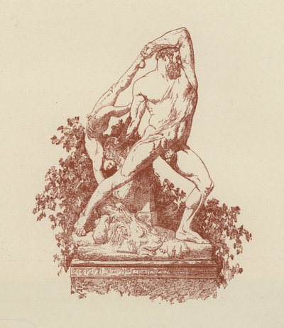 Hércules y Lica de Canova (litografía) de Italian School