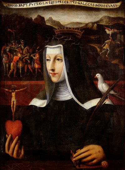 Ex Voto dedicado a Santa Catalina de Siena (1347-80) (óleo sobre tabla) de Italian School