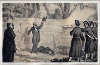 Ejecución de los hermanos Bandiera (patriotas italianos, Attilio y Emilio Bandiera) de Italian School