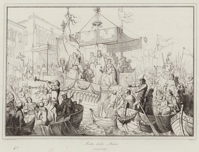 Fiesta de las Marías, siglo XIII (grabado) de Italian School
