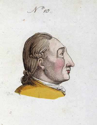 Figura número 10 representando el rostro de un hombre en “Il Lavater portatile: o Sia compendio dell
