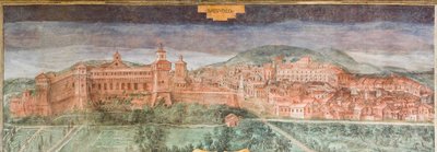 Fiorano modenese, Castillo de Spezzano , Sala de las Vistas: Vista de Sassuolo de Italian School