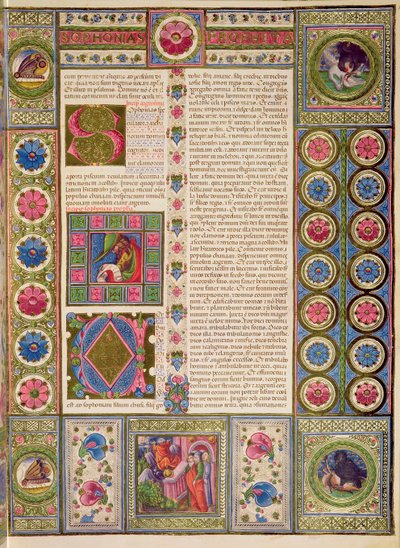 Fol.102r Apertura del Libro del Profeta Sofonías, de la Biblia de Borso d