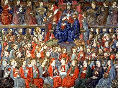 Fol.151v El Juicio Final: Los justos serán llamados al banquete de Italian School