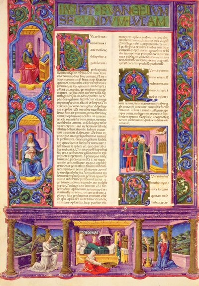 Fol.157v Segundo Evangelio de Lucas, de la Biblia de Borso d