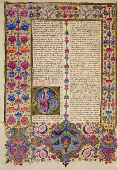 Fol.232v Segunda Carta de San Pablo a los Apóstoles, de la Biblia de Borso d