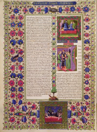 Fol.280r Apertura del libro de Rut, de la Biblia de Borso d