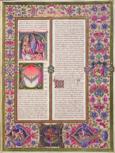 Fol.286r Apertura del Libro de la Sabiduría, de la Biblia de Borso d