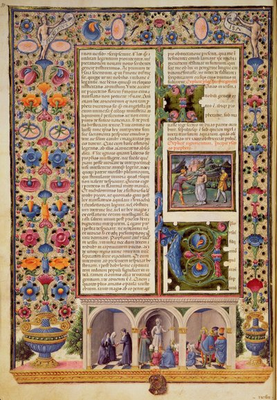 Fol.3v Prólogo al Libro de los Profetas (Isaías), de la Biblia de Borso d