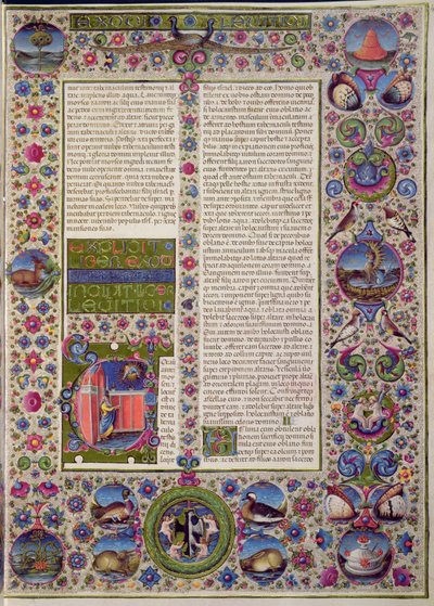 Fol.44r Palabras iniciales del Levítico, de la Biblia de Borso d