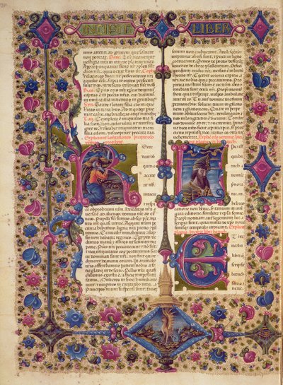 Fol.52v Apertura del Libro del Profeta Baruc, de la Biblia de Borso d