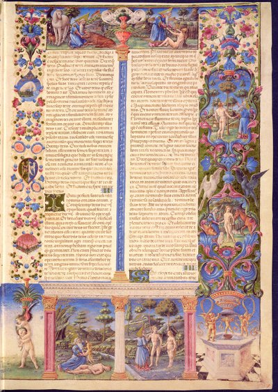 Fol.6r Génesis. La creación de Adán y Eva, de la Biblia de Borso d
