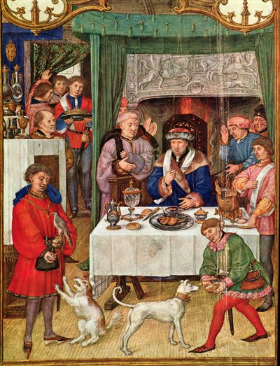 El mes de enero: Señor rico en la mesa, del Breviarium Grimani, c.1515 de Italian School