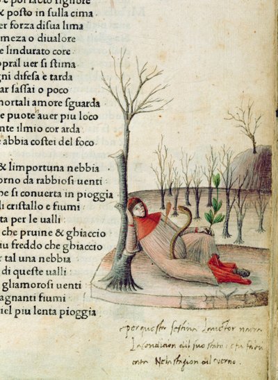 Fol. 52r de "Canzoniere e Trionfi" de Petrarca, c.1470 de Italian School