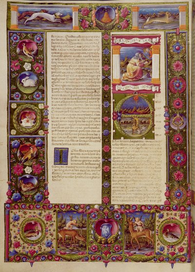 Fol. Fin del Libro de Moisés, comienzo del Libro de Josué, de la Biblia de Borso d