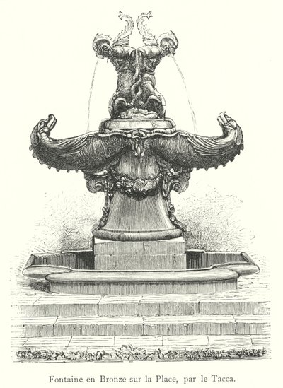 Fuente de Bronce en la Plaza, por Tacca de Italian School
