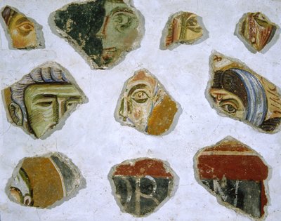 Fragmentos de una pintura mural medieval de la Abadía de Monte Cassino de Italian School