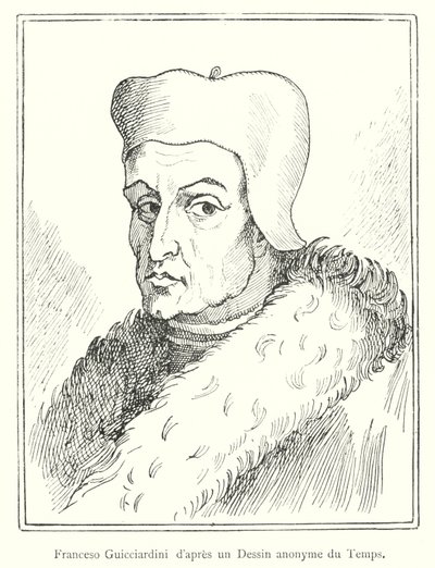 Francesco Guicciardini según un dibujo anónimo de la época de Italian School