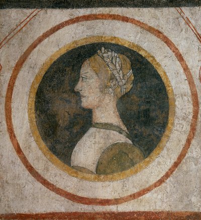 Fresco de una mujer de la familia Vismara, antiguamente en la Casa Vismara de Legnano de Italian School