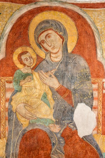 Fresco de la Virgen María de Italian School